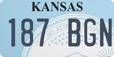 KS license plate 187BGN