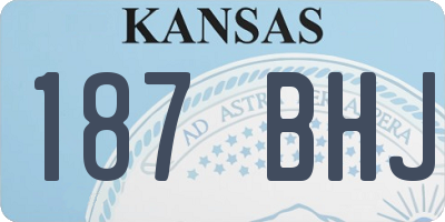 KS license plate 187BHJ