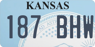 KS license plate 187BHW