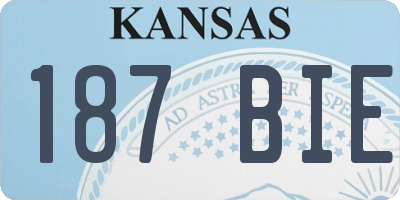 KS license plate 187BIE