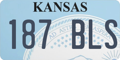 KS license plate 187BLS