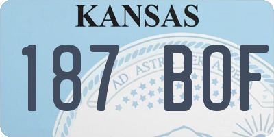 KS license plate 187BOF