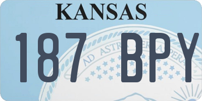 KS license plate 187BPY