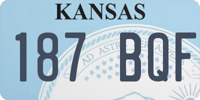 KS license plate 187BQF