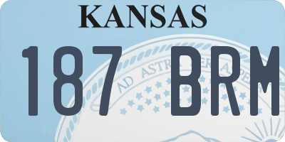 KS license plate 187BRM