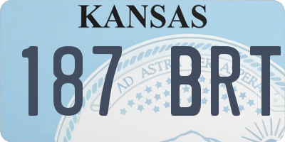KS license plate 187BRT