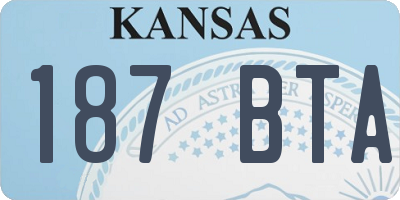 KS license plate 187BTA