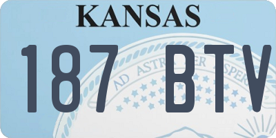 KS license plate 187BTV