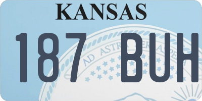 KS license plate 187BUH