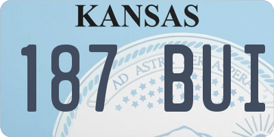 KS license plate 187BUI