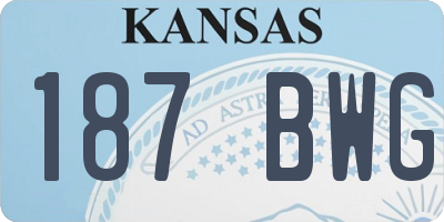 KS license plate 187BWG