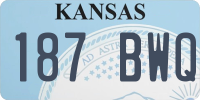KS license plate 187BWQ