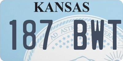 KS license plate 187BWT