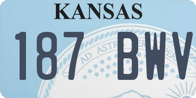 KS license plate 187BWV