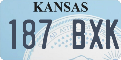 KS license plate 187BXK