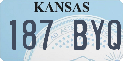 KS license plate 187BYQ