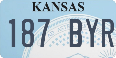 KS license plate 187BYR
