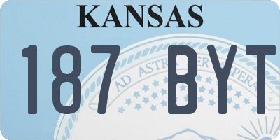 KS license plate 187BYT
