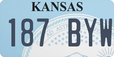 KS license plate 187BYW