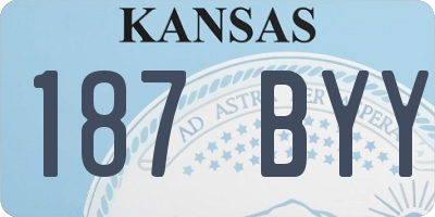 KS license plate 187BYY