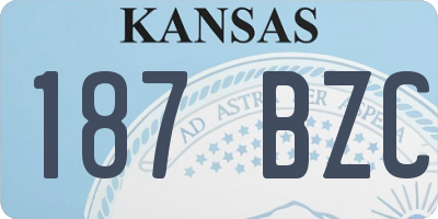 KS license plate 187BZC