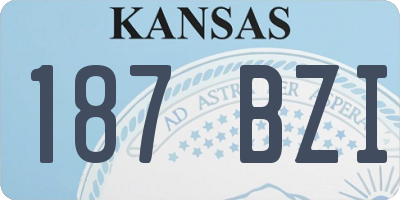 KS license plate 187BZI