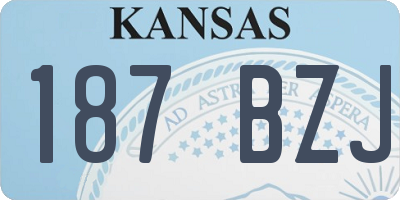 KS license plate 187BZJ