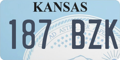 KS license plate 187BZK