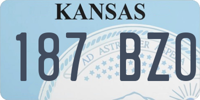 KS license plate 187BZO