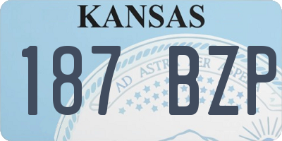 KS license plate 187BZP