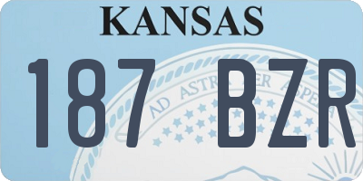 KS license plate 187BZR