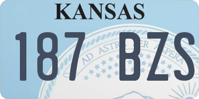 KS license plate 187BZS