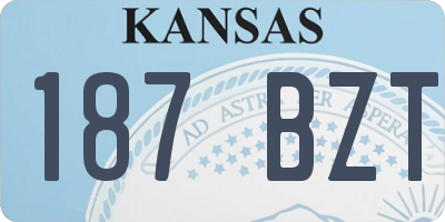 KS license plate 187BZT