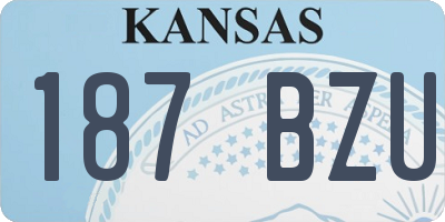 KS license plate 187BZU