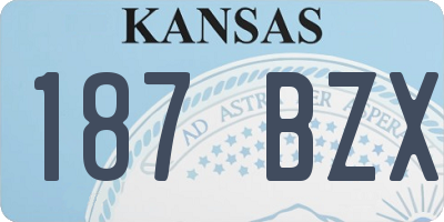 KS license plate 187BZX
