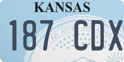 KS license plate 187CDX