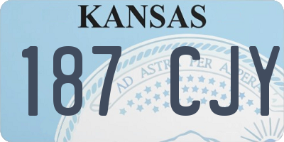 KS license plate 187CJY