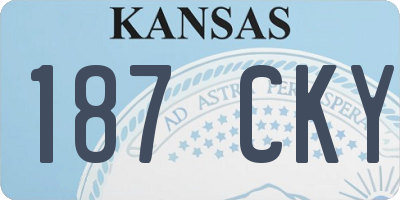 KS license plate 187CKY