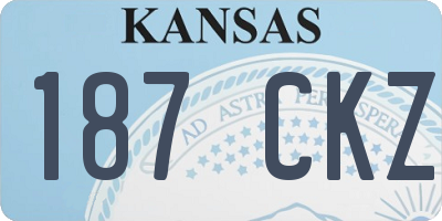 KS license plate 187CKZ