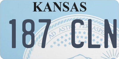 KS license plate 187CLN