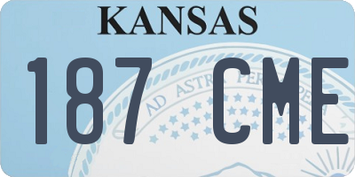 KS license plate 187CME