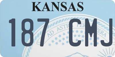 KS license plate 187CMJ