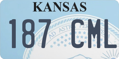 KS license plate 187CML