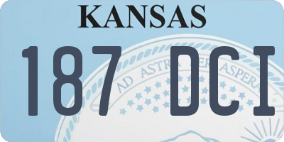 KS license plate 187DCI