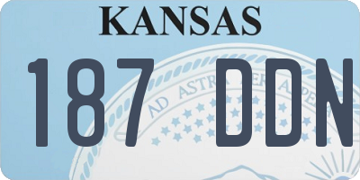 KS license plate 187DDN