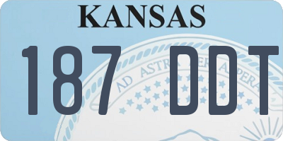 KS license plate 187DDT