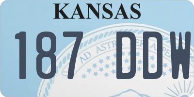KS license plate 187DDW