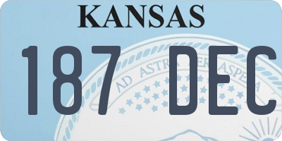 KS license plate 187DEC