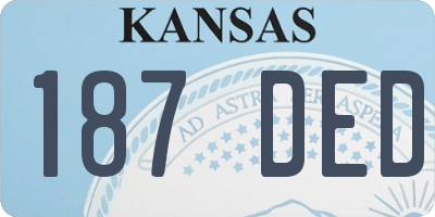 KS license plate 187DED