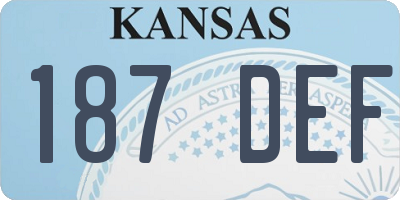 KS license plate 187DEF